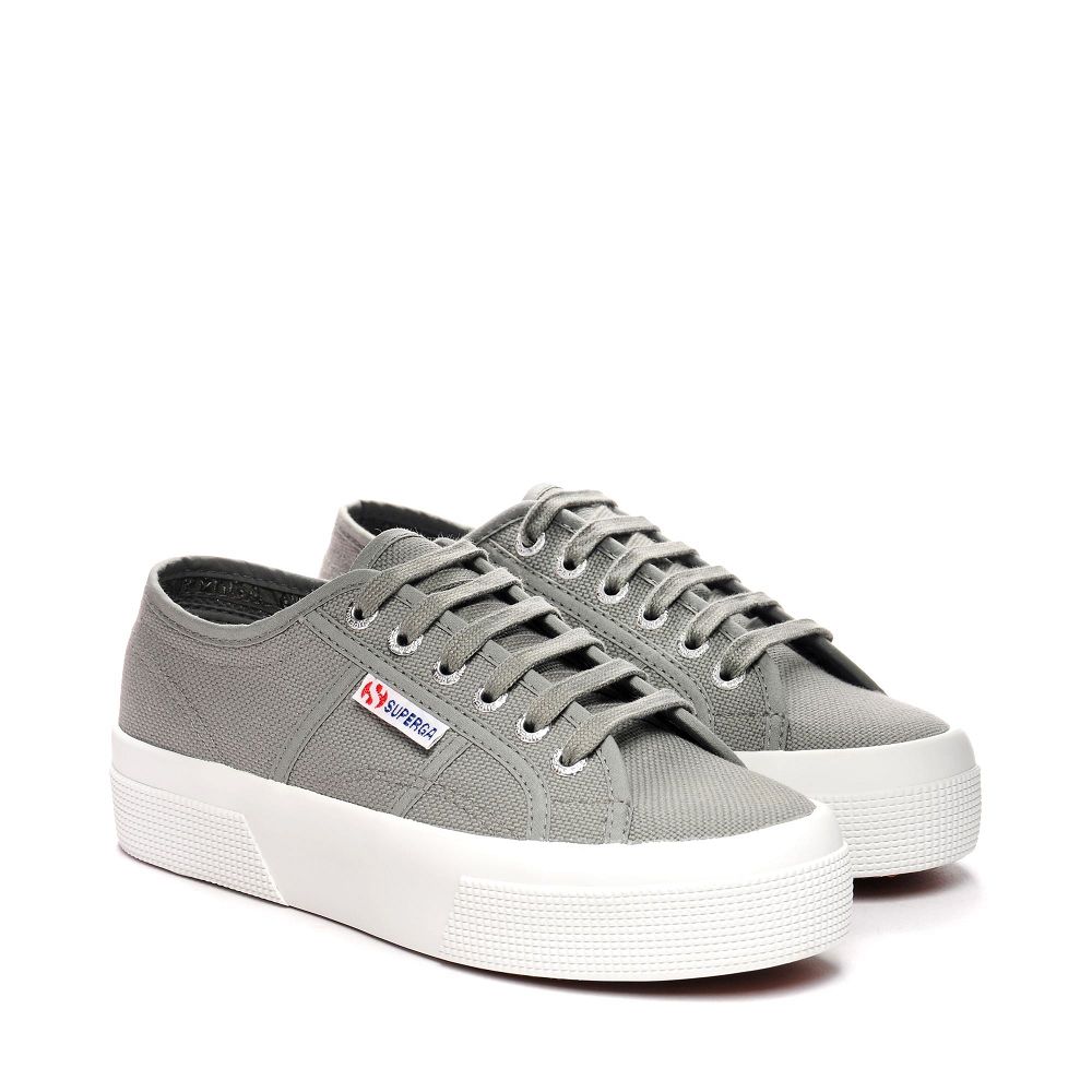 Superga 2740 Grey Platform Sneakers - Women's USA | US3274745